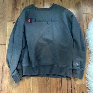 Champion Oversized Crewneck Sweatshirt xl Logo grey gray